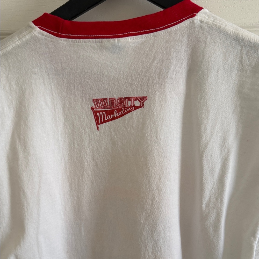 Port and Company White and Red Football Tee - Picture 8 of 11